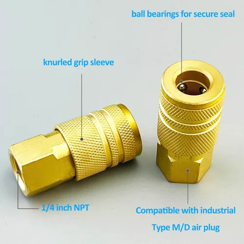 Miniatura 3 de Kit de acoplador y enchufe de aire de latón macizo NPT de 1/4", accesorios para compresor de aire, kit de manguera de compresor de aire, 10