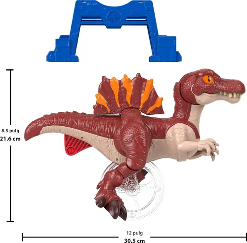Miniatura 5 de Fisher-Price Imaginext Jurassic World Rebirth Juguete de Dinosaurio, Figura de Spinosaurus Corredor con Movimiento de Embestida y Mordisco, 9