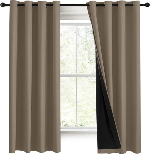 Miniatura 14 de RYB HOME Cortinas negras 100% opacas de 84 pulgadas de largo para dormitorio, sala de estar, cortinas de oscurecimiento de habitación para Negro