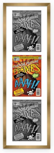 Miniatura 131 de Marco de cómic negro con alfombrilla negra para cómics de la Edad Dorada