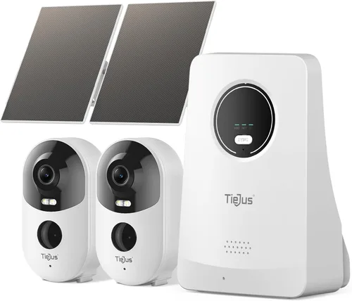 Cámaras de seguridad 2K 4MP inalámbricas para exteriores, cámaras alimentadas por energía solar para seguridad del hogar, sin suscripción, detección