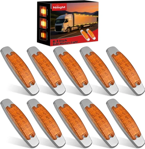 Miniatura 19 de Nilight 10 luces LED rojas de 3.8 pulgadas con 6 luces LED indicadoras laterales delanteras y traseras para 12 V, camión, remolque, caravana, Rojo