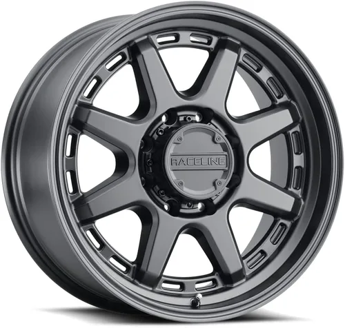 Miniatura 10 de Raceline Ruedas 947B SCOUT Rueda Negro Satinado 16X8"6X139.7 Patrón de Perno 0.000 in Offset/(4.5"B/S) 8 Radios Aluminio Ruedas de Coche