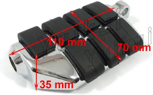 Miniatura 2 de Cromado o negro motocicleta Premium universal trasero pie clavija para pasajero con adaptadores de montaje macho para Honda VTX 1300 C/R/S/T Estilo2