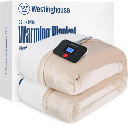 Miniatura 13 de Manta eléctrica con calefacción Westinghouse, manta eléctrica con 6 niveles de calefacción y configuración de tiempo de 2-10 horas, manta eléctrica