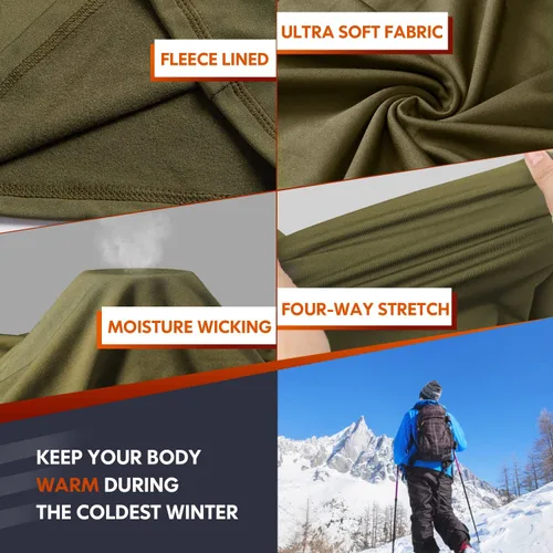 Miniatura 4 de Conjunto de ropa interior térmica para invierno equipo de caza deportivo capa base parte inferior peso medio