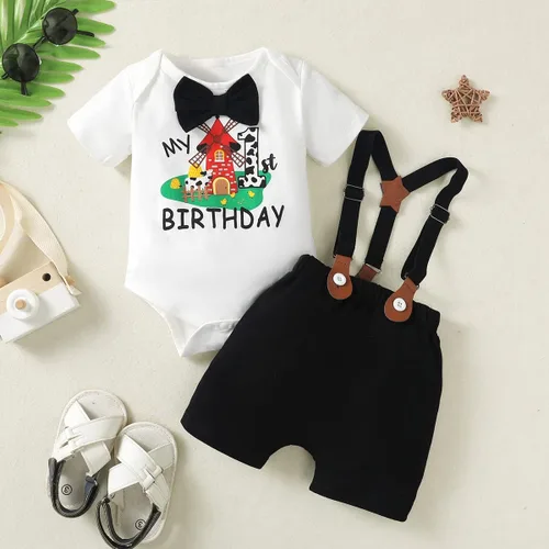 Miniatura 2 de Traje de primer cumpleaños de granja para bebé niño