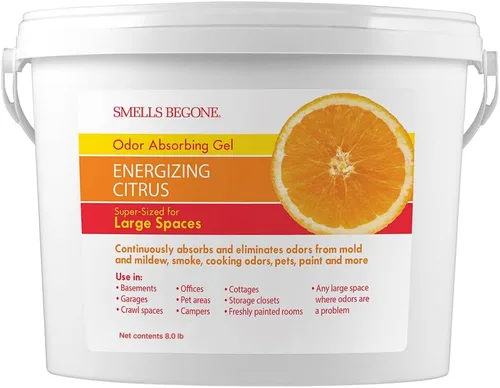 SMELLS BEGONE - Gel absorbente de olores, ambientador y eliminador de olores para hogares, garajes y edificios comerciales, tamaño industrial, aroma