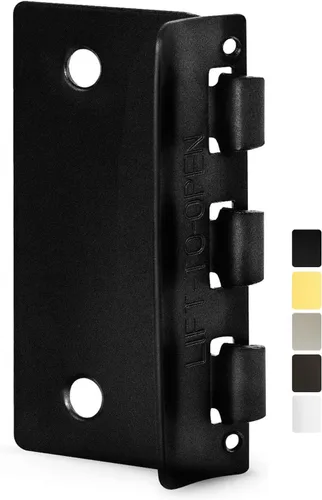 Jack N' Drill - Cerradura de puerta de acción abatible (paquete de 6) - Cerraduras reversibles de privacidad con tornillo antibloqueo para Negro