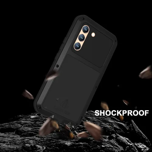 Miniatura 6 de LOVE MEI Funda militar resistente para Samsung Galaxy S22, con protector de pantalla de vidrio templado, a prueba de golpes, a prueba de polvo, a