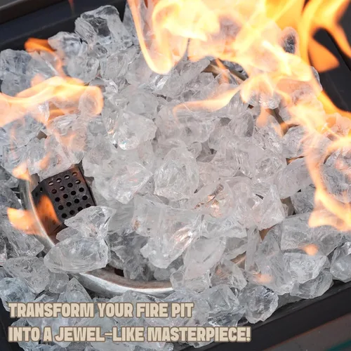 Miniatura 3 de Mr. Fireglass Vidrio de fuego triturado para hoguera natural o de propano, 10 libras de vidrio reciclado decorativo para chimenea y paisajismo