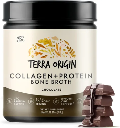 Miniatura 2 de TERRA ORIGIN Polvo de péptidos de colágeno Caldo de huesos Suplemento de proteína de colágeno hidrolizado tipo I y III para mujeres y hombres