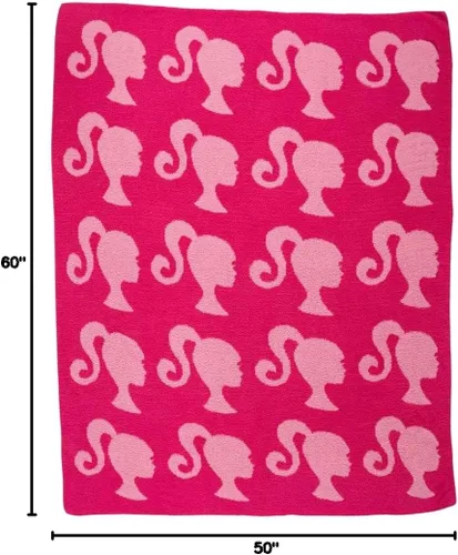 Miniatura 8 de Franco Collectibles Barbie - Ropa de cama para adultos, suave, acogedora, elegante, Dream Lux Intarsia, manta de punto, 50 x 60 pulgadas