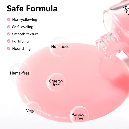 Miniatura 6 de Nail Ridge Filler - Capa base para fortalecer las uñas, relleno de cresta para uñas irregulares dañadas, fórmula de proteína VE, base lisa