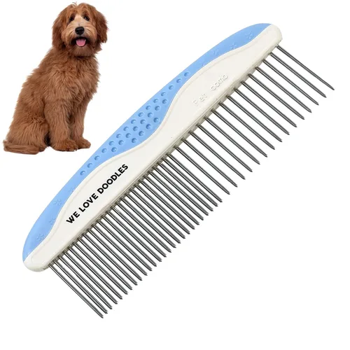 Peine de metal para aseo de perros | Quita enredos y esteras | Peines desenredantes para mascotas | Desenredante para pelo enmarañado | Mejor peine