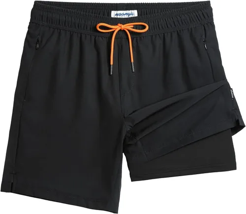 Miniatura 41 de maamgic Traje de Baño para Hombre 2 en 1, Pantalones Cortos de Natación de 17.8 cm para Hombre, Trajes de Baño, Pantalones Cortos de Tabla