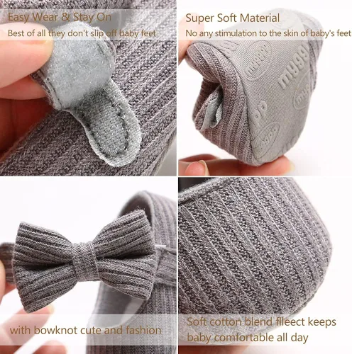 Miniatura 3 de QWZban Zapatos planos Mary Jane para recién nacidos, con suela suave, lazo y lazo, para boda, para recién nacidos, ligeros, de 0 a 18 meses