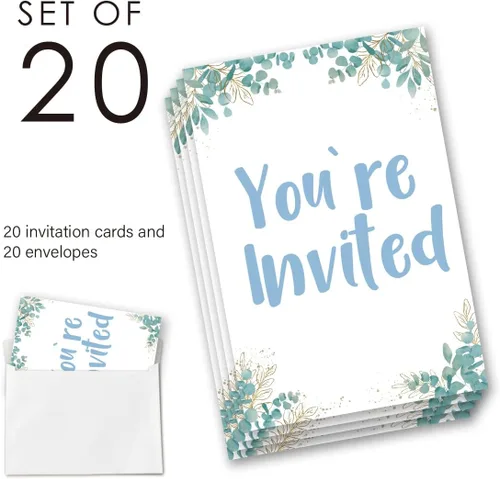 Miniatura 2 de Juego de 20 invitaciones para baby shower con sobres, con sobres, tarjetas de invitación de maní, doble cara