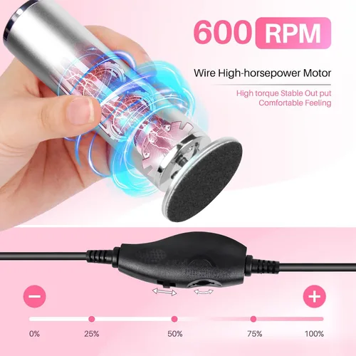 Miniatura 3 de Lima removedora de callos para pies: herramienta profesional de pedicura para verano - Lima eléctrica para pies de velocidad ajustable para piel