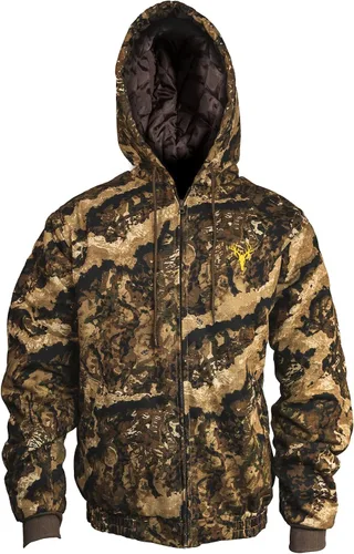 Miniatura 7 de HOT SHOT Chaqueta de caza de camuflaje de sarga aislada para hombre, camuflaje con carcasa de algodón, para clima frío, caza de aves y ciervos