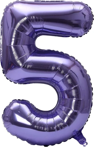 Miniatura 65 de YPSelected Globo grande de 32 pulgadas de helio con números 0-9 de papel de aluminio azul para cumpleaños, bodas y fiestas (Azul, 3)