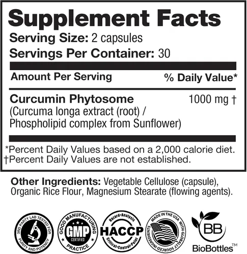Miniatura 9 de FeelGood Superfoods - Cápsulas de curcumina de cúrcuma - Ultra alta absorción - 60ct - 1000mg por porción