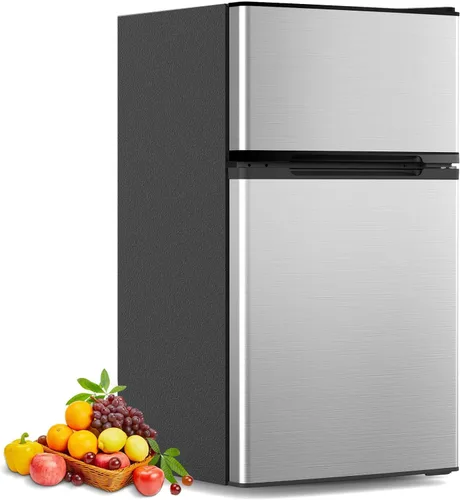 Miniatura 9 de COWSAR Refrigerador de 3.2 pies cúbicos con congelador, refrigerador compacto con 2 puertas