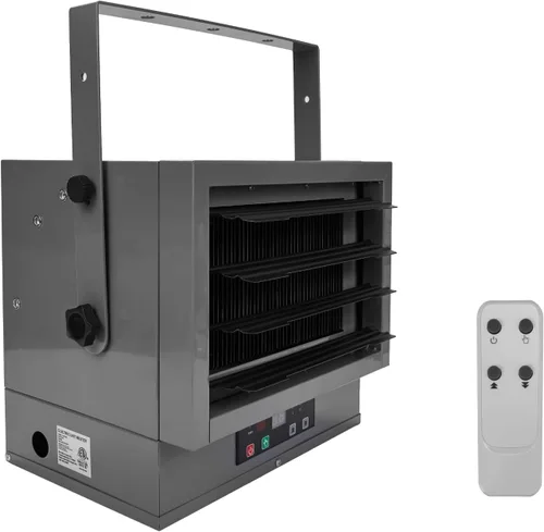 Calentador de Garaje 7500W Calentador Eléctrico de Ventilador Forzado - Montaje en Pared/Techo, Control Inteligente de Temperatura, Protección
