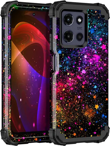 Miniatura 32 de Miqala Funda para Moto G Play 5G 2024, que brilla en la oscuridad, tres capas, resistente, a prueba de golpes, protección de cuerpo completo