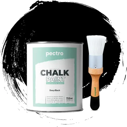 Miniatura 18 de Pintura de tiza para muebles, 25 onzas líquidas (25.4 fl oz) + pincel especial para pintura de tiza, pintura para muebles, sin lijar ni imprimar