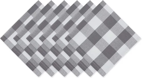 Miniatura 17 de DII Buffalo Check Collection - Juego de manteles individuales clásicos de granja, 13x19, naranja y negro, 6 piezas