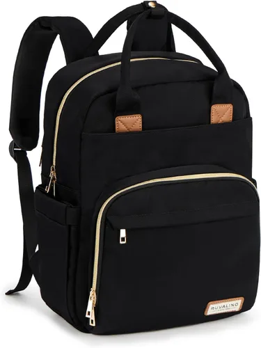 Miniatura 19 de RUVALINO Mochila para pañales, mochila de viaje multifunción, bolsa de maternidad para bebé, gran capacidad, impermeable y elegante, gris hierro