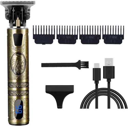 Miniatura 62 de Cortadora de pelo profesional para hombres y mujeres, inalámbrica, recargable, recortadora de pelo, kit de aseo de corte de cuerpo de metal