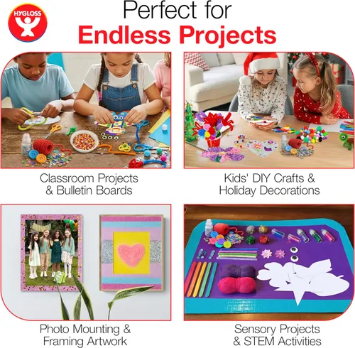 Miniatura 4 de Hygloss Pizarras adhesivas para collage – Paquete de 24 tableros de collage autoadhesivos de 4 x 6 pulgadas para niños, tableros de montaje