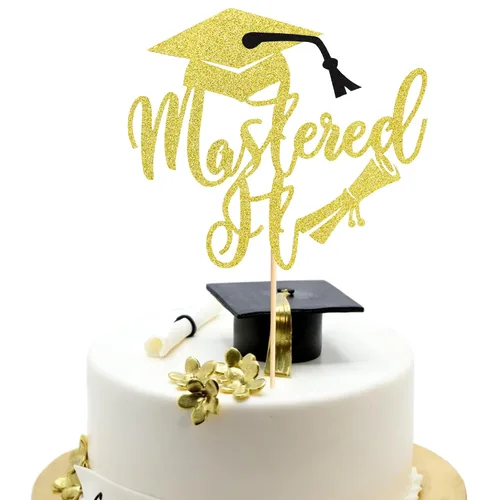 Miniatura 36 de Arthsdite 1 Pieza Decoración para Pastel de Graduación con Purpurina Dorada "So Proud of You" - 2025 Graduado Felicitaciones Senior Decoración