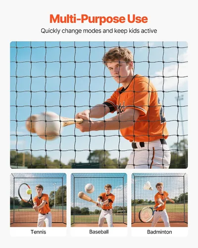 Miniatura 90 de VEVOR Jaula de bateo de béisbol, red profesional de entrenamiento de bateo de béisbol de sóftbol, resistente, resistente, cerrada, de polietileno