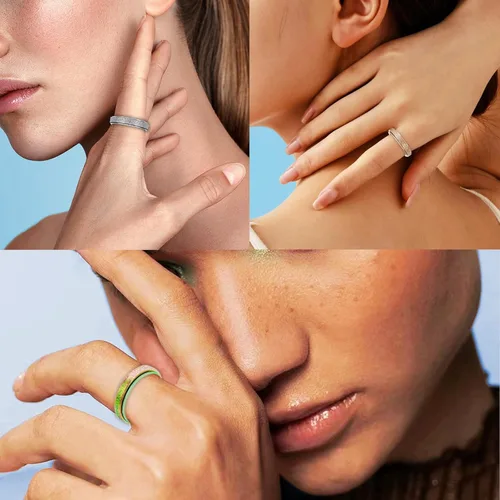 Miniatura 3 de Anillo giratorio para la ansiedad: anillo antiestrés para mujeres, regalo antiansiedad para adolescentes y niños (talla 6-10)