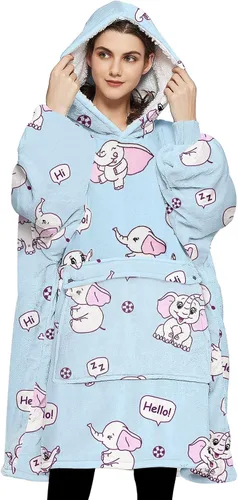 Miniatura 24 de KFUBUO Manta portátil con capucha de sherpa para niños, todos los patrones, sudadera de gran tamaño con bolsillo, regalos de cumpleaños para niñas