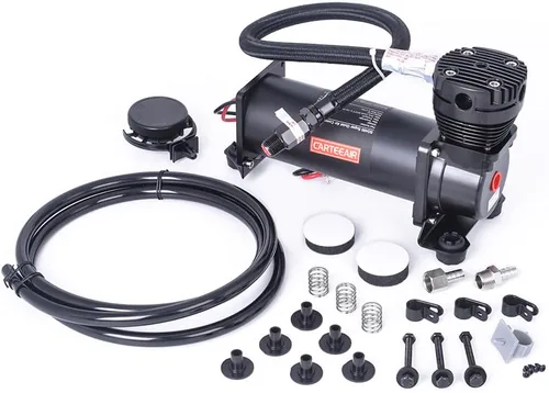 Miniatura 9 de Compresor de aire ultra silencioso, 1/4 NPT, súper silencioso, 69 dB, 12 V, compresor de suspensión de aire de 300 PSI para tren/camión/coche, negro