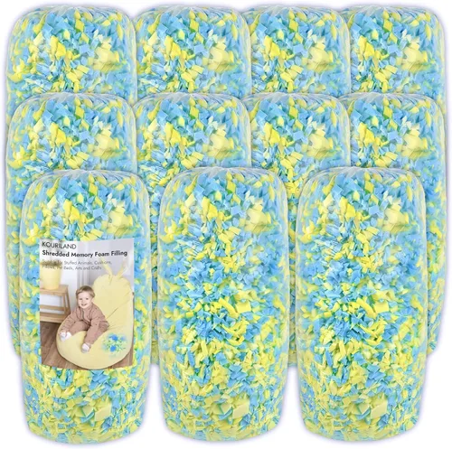 Miniatura 18 de Relleno de puf de 5 libras, repuesto de espuma viscoelástica triturada con gel de enfriamiento, relleno de espuma suave y de alta resistencia
