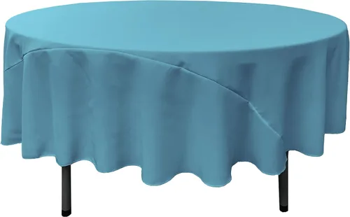 Miniatura 181 de LA Linen - Mantel redondo lavable de popelina de poliéster, resistente a manchas y arrugas, 51", mantel de tela para comedor, cocina, fiesta, Negro