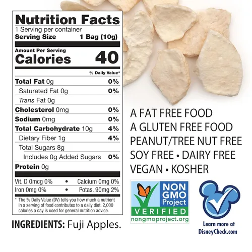 Miniatura 2 de Brothers All Natural Disney - Chips de fruta liofilizada, manzana Fuji, 0.35 onzas (paquete de 12), hechas con 100% fruta, sin gluten, sin soja
