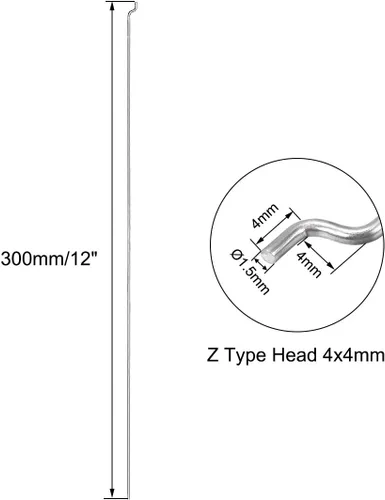 Miniatura 2 de uxcell Piezas de acero de 0.059 in x 11.811 in (12 pulgadas) para reemplazo de barras de empuje y tracción en Z (paquete de 10)
