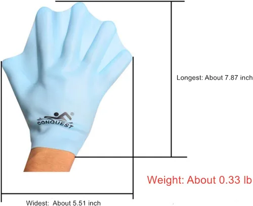 Miniatura 4 de Guantes de natación - Guantes de entrenamiento de natación con malla de silicona para adultos y niños Azul
