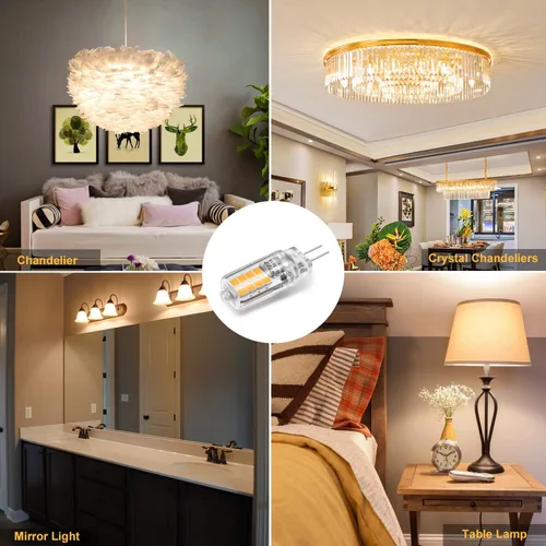 Miniatura 6 de Bombilla LED G4, equivalente a 3 W halógena de 20 W/30 W, sin parpadeo, ángulo de haz de 360°, lámpara LED de base bipin G4 de 12 V CA/CC de 12 V