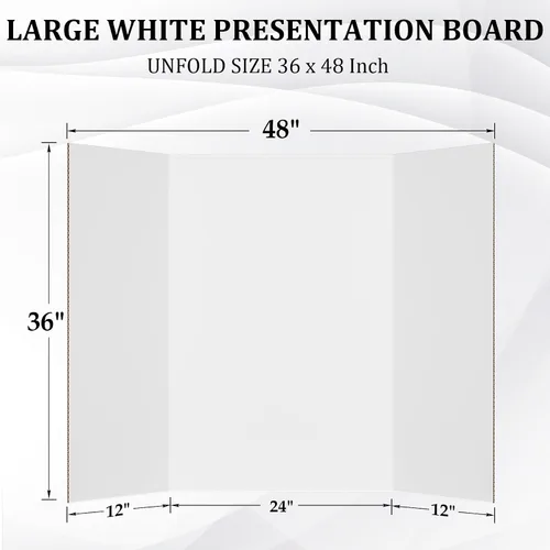 Miniatura 2 de Ndsox Paquete de 4 tableros de póster triples blancos de 36 x 48 pulgadas, cartón corrugado grande, para presentaciones de negocios, pósterboard