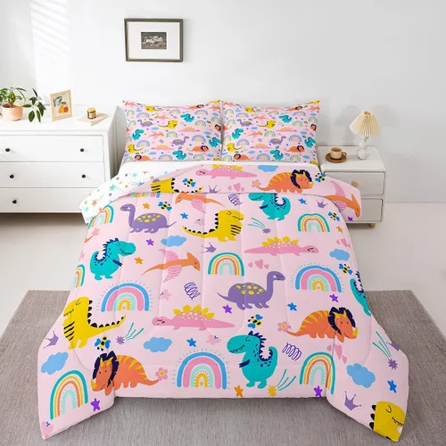 Miniatura 22 de Feelyou Juego de ropa de cama con diseño de dragón y galaxia, cielo estrellado, para niños y niñas, diseño de dragón, decoración colorida, colección