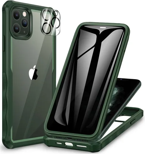 Miniatura 95 de CENHUFO Funda de privacidad para iPhone 11 Pro, funda de cuerpo completo con protector de pantalla de privacidad de vidrio templado 9H integrado