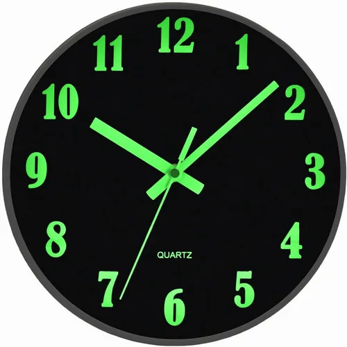 Miniatura 14 de JoFomp Reloj que Brilla en la Oscuridad, 12" Reloj de Pared Luminoso Silencioso Sin Tic-Tac, Funciona con Pilas, Reloj de Cuarzo Moderno, Fácil