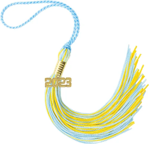 Miniatura 718 de Borla de graduación Aqua 2022, todos los colores escolares disponibles, fabricada en Estados Unidos